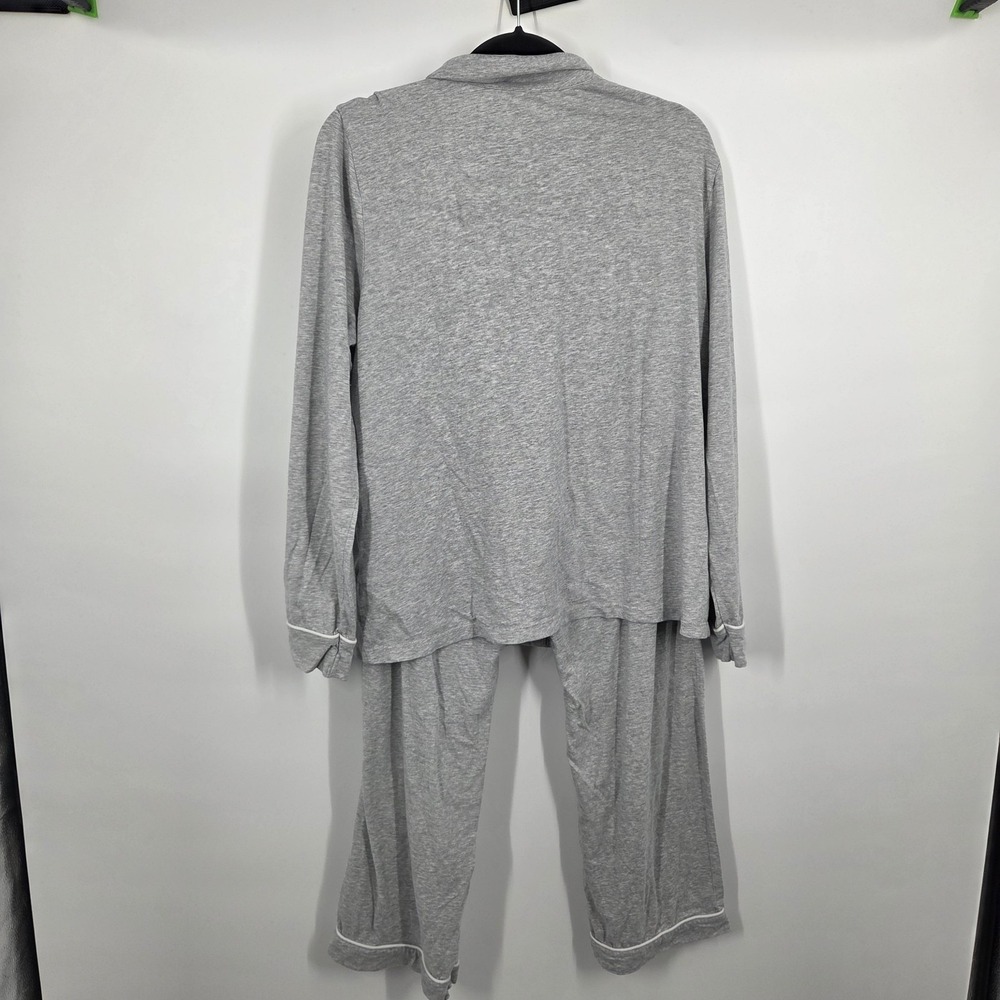 Lands End Womens M 10-12 Comfort Jersey Knit Pajamas Top + Pants Gray Set - Picture 6 of 8